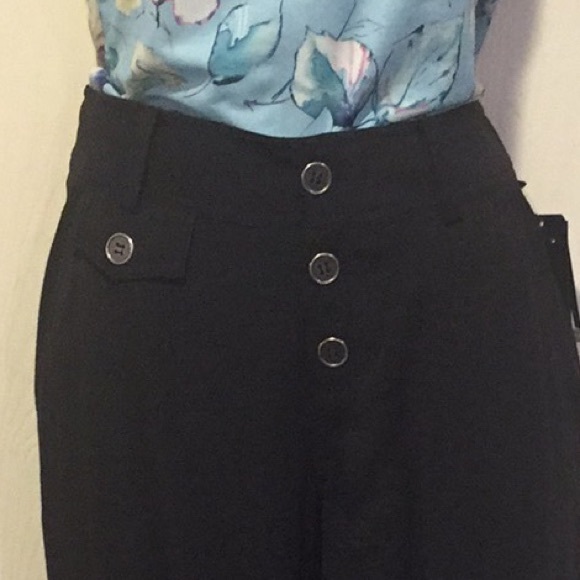 NWT Black pants with lace bottom stylish rider like pants - Picture 2 of 4